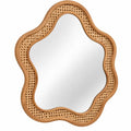 Miroir beige à cadre ondulé et bordure ajourée